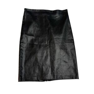 All Saints Coated Pencil Straight Skirt Black Size 2